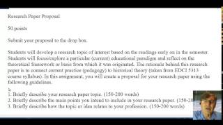 EDCI 5313 Research Proposal Assignment