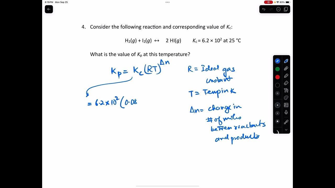 How to calculate Kp when Kc is given YouTube