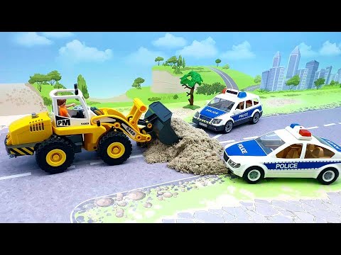 Мультики про машинки - мультики для детей с игрушками Плеймобил полицейская машинка - Гонка в гонке!