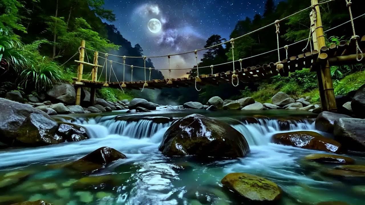 Fall Asleep Fast Tonight 🌌 10+ Hours of Peaceful River & Gentle Waterfall Ambience