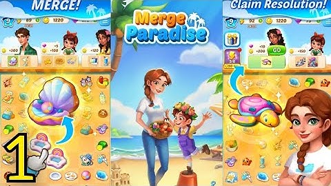 Merge Paradise: Match Puzzle Gameplay Walkthrough Level 1-6 Part 1 (Ios.android) #gamingvideos