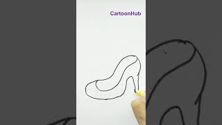 How to draw high heels  women's shoes with tall, thin heels#shorts #cartoonhub