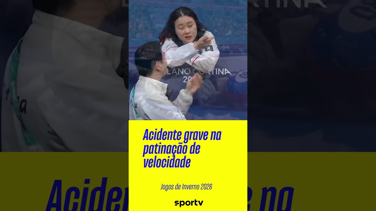 PESOU O CLIMA 🚨 ACIDENTE GRAVE NA PATINAÇÃO DE VELOCIDADE | Jogos de Inverno | #shorts | sportv