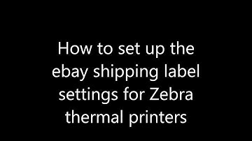 Ebay Tip - Zebra Thermal Printer Setup for shipping label preferences