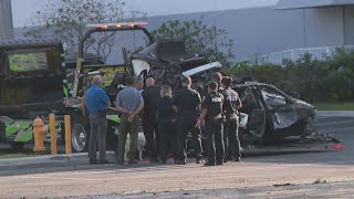 Man killed, car destroyed in violent Doral crash early Friday morning