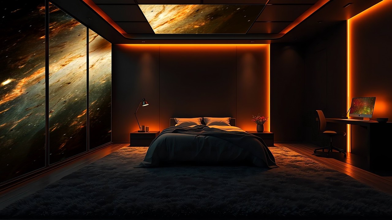 Starship Sleeping Quarters | Sci-Fi Ambience - Relaxing White Noise | 10 Hours