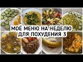 Мое МЕНЮ на неделю для похудения. ДНЕВНИК ПИТАНИЯ