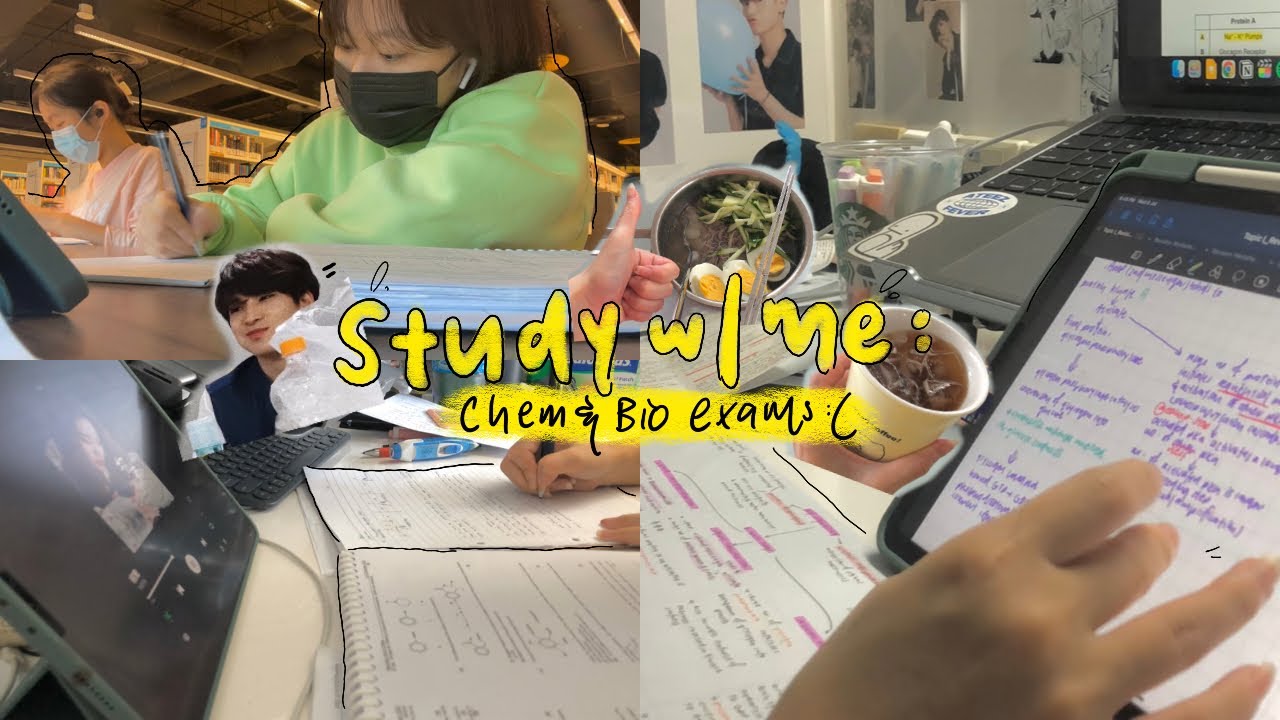 study with me: for bio and chem exam 😨☁️