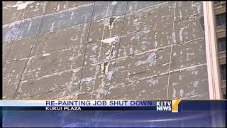 Kukui Plaza repainting stopped for health concerns