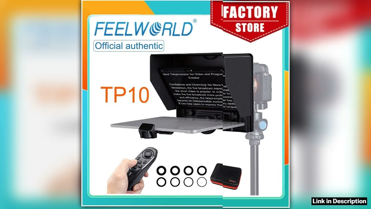 FEELWORLD Teleprompter TP10 for iPad Tablet DSLR Camera Amp Smartphone Shooting APP Compatible with