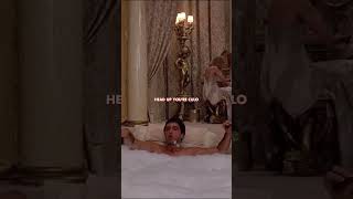 Tony in a bubble bath talking politics is peak classic | Scarface #movie