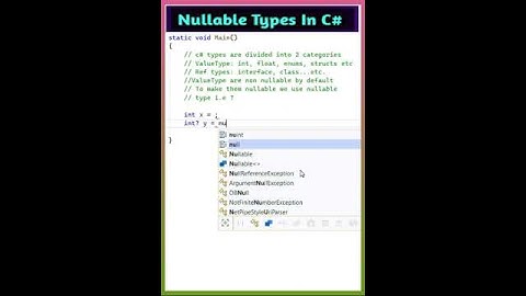 Nullable Types In C# | #shorts | #shortsvideo