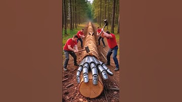 rescue robot from giant log #animals #funny #shorts