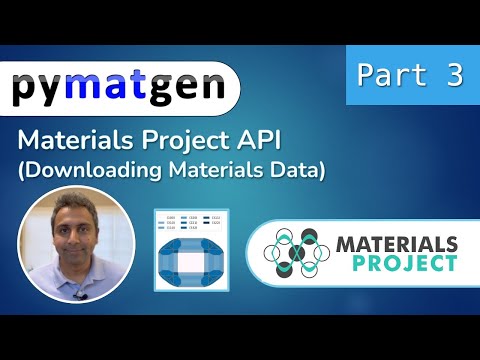 pymatgen tutorial #3: Materials Project API (downloading large materials data sets)