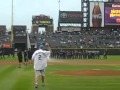 Chris curry  first pitch at rockies game