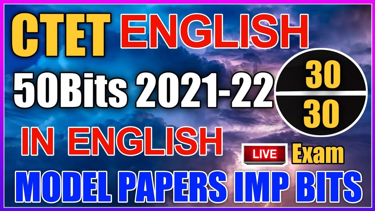 CTET MODEL PAPERS 2021-22 | CTET ENGLISH LANGUAGE  IMP BITS | CTET CLASS IN ENGLISH | CTET IMP BITS