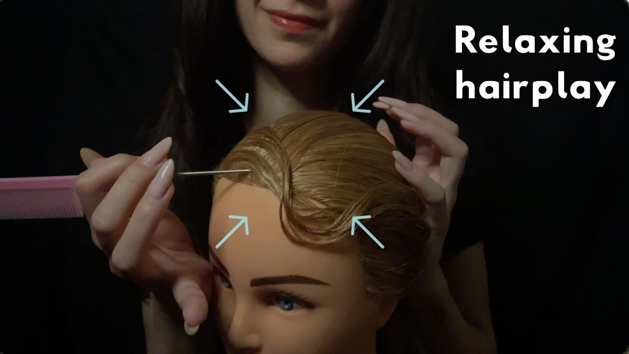 ASMR| Styling your ballroom hair (parting, scratching, combing) Part 1