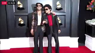 Bruno Mars &amp; Anderson Paak On the red carpet at the Grammy Awards 2021