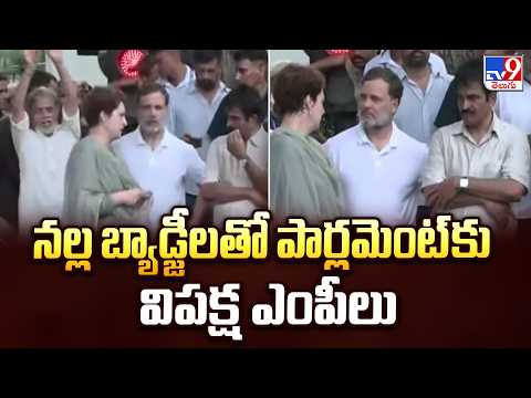Opposition MPs Wear Black Badges : నల్ల బ్యాడ్జీలతో పార్లమెంట్‌కు విపక్ష ఎంపీలు - TV9 - TV9