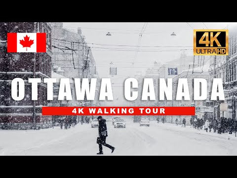 Walking in the Snow in Ottawa, Canada | City Ambience [4K HDR 60-fps]
