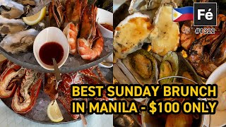 $100 All You Can Eat SEAFOOD TOWER, Steak, Foie Gras, Italian Sunday Brunch in Manila! | ​#1322