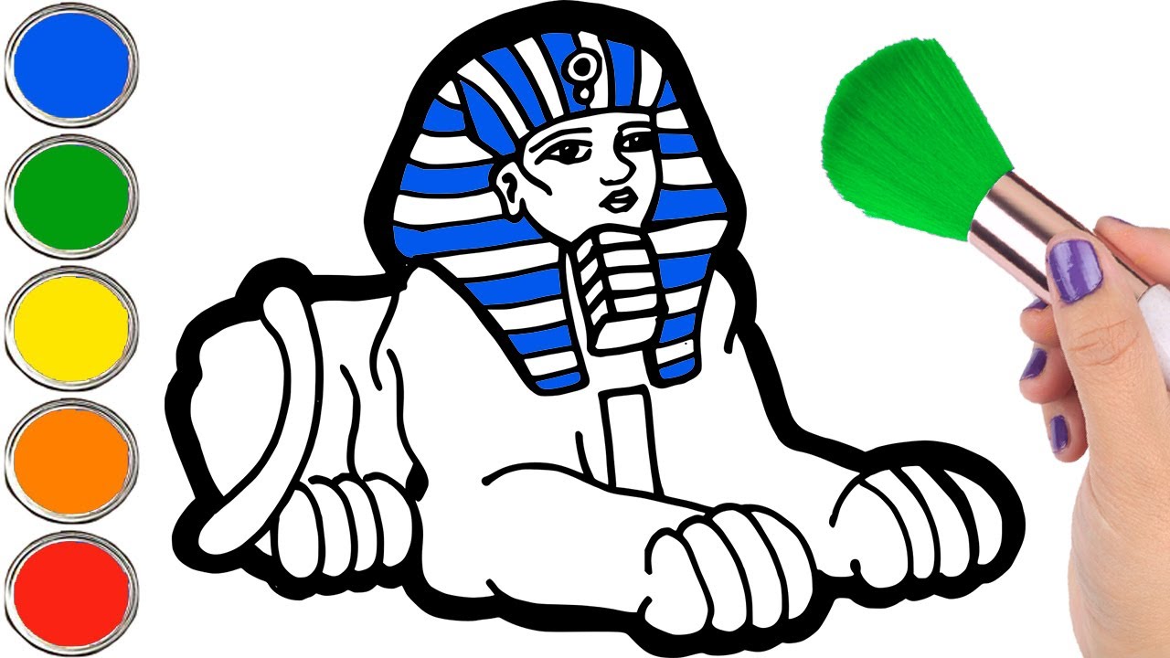  Draw  with me Sphinx for kids  New  drawing  and Coloring 
