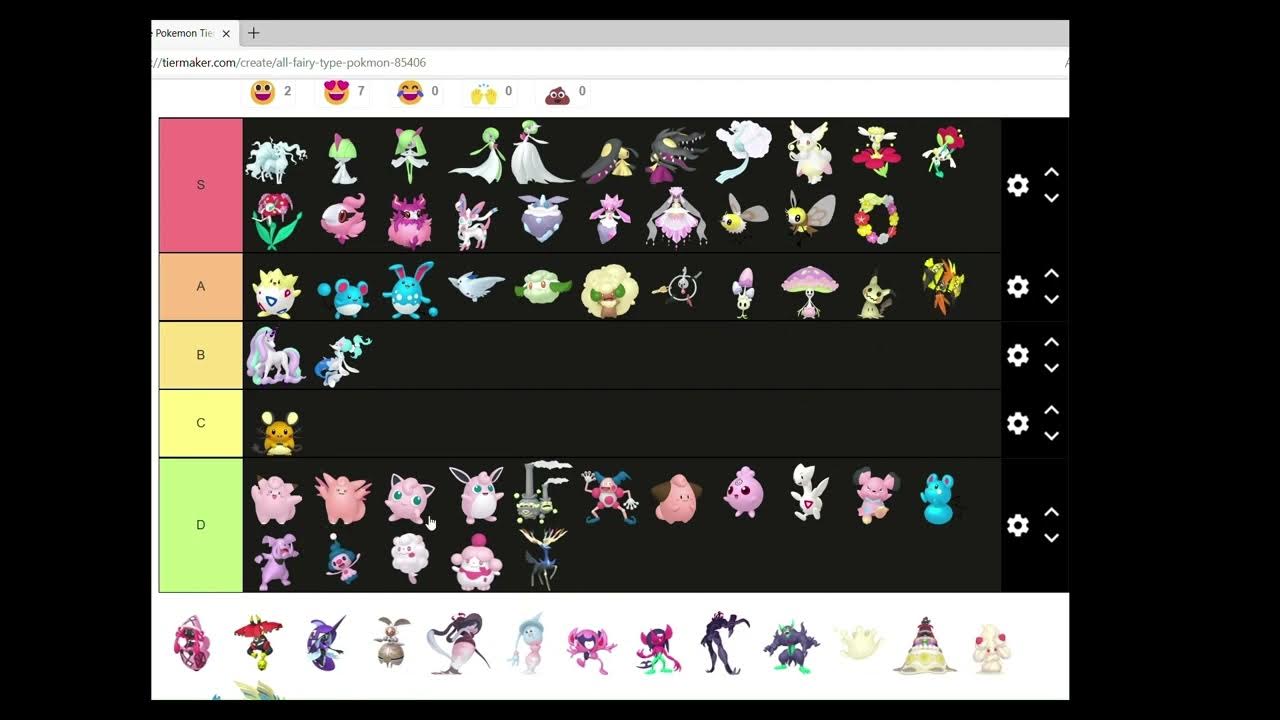 Create a Fairy Pokemon Tier List - TierMaker