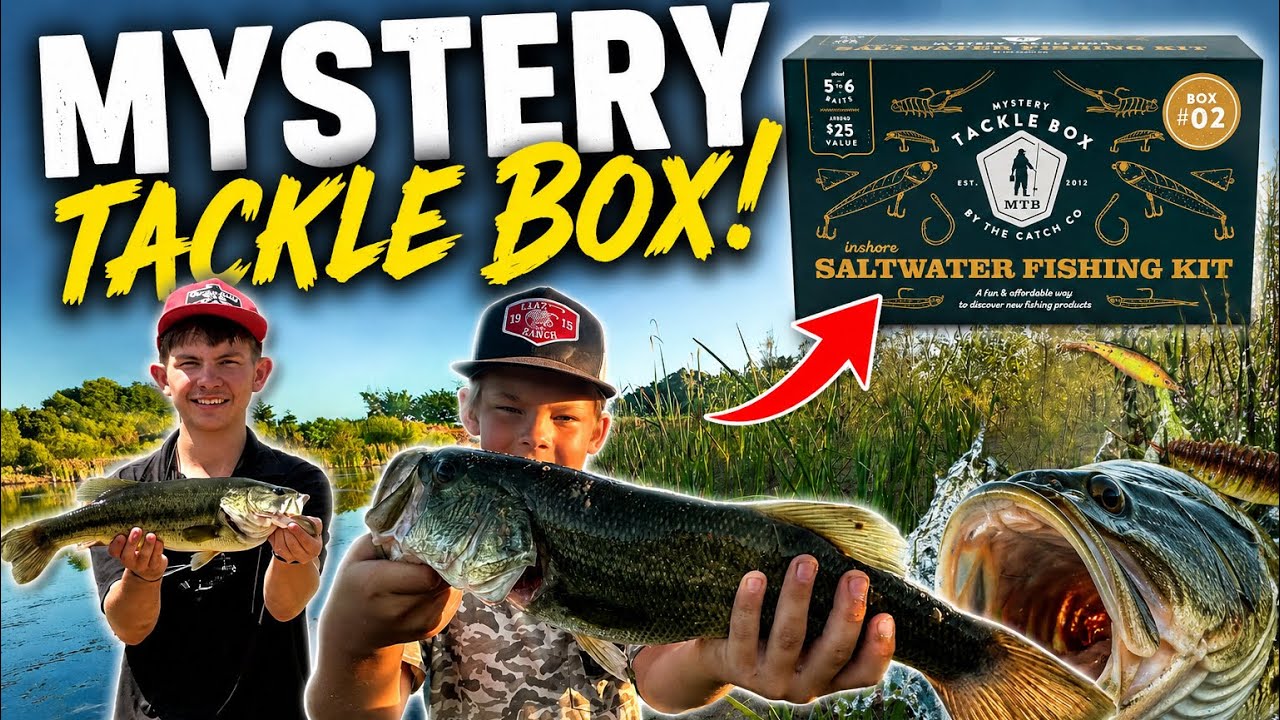 Fishing challenge using only what we get in the mystery tackle box!