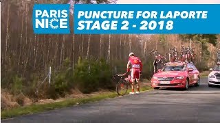 Puncture for Laporte - Stage 2 - Paris-Nice 2018