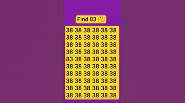 Find 83 🤔 #quiz #puzzle #illusion #iqtest #iq #gkquiz #maths #braintest