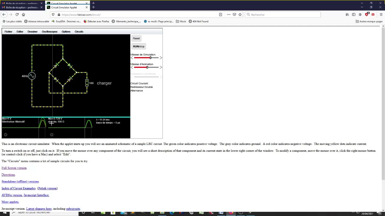 Électricité \ Simulation Falstad