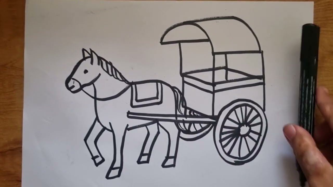 How To Draw A Horse And Cart