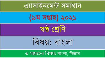 Class 6 Bangla 9th week 2021 assignment solution