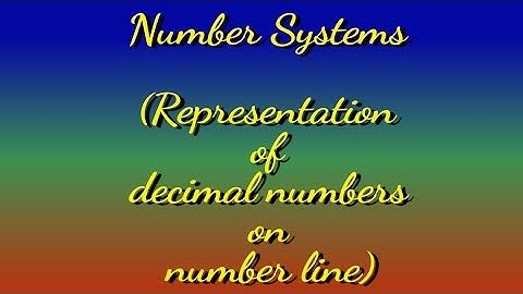 Representation of decimal numbers on number line