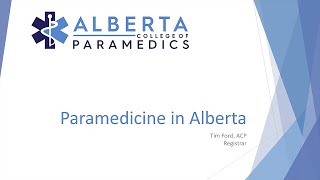 Knowledge Now Series: Alberta College of Paramedics