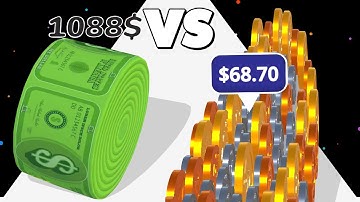 MONEY RUSH /vs CASH UP ∞ ASMR Gameplay Android iOS • Satisfying Mobile Game • Coin Run Max Level!