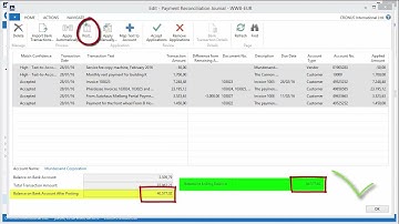Dynamics NAV 2015 -  How Do I Reconcile Bank Payments in the Reconciliation Journal