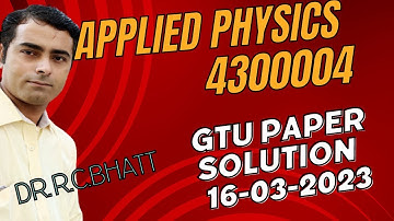Applied Physics ||4300004 #GTU PAPER SOLUTION 16-03-2023