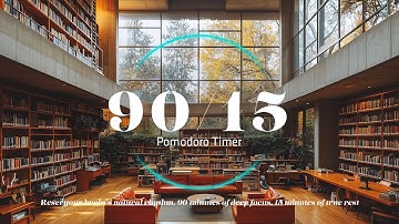 90/15 Pomodoro Timer – Library Nook in a Bookstore | Study with Ultradian Rhythm - Deep Focus