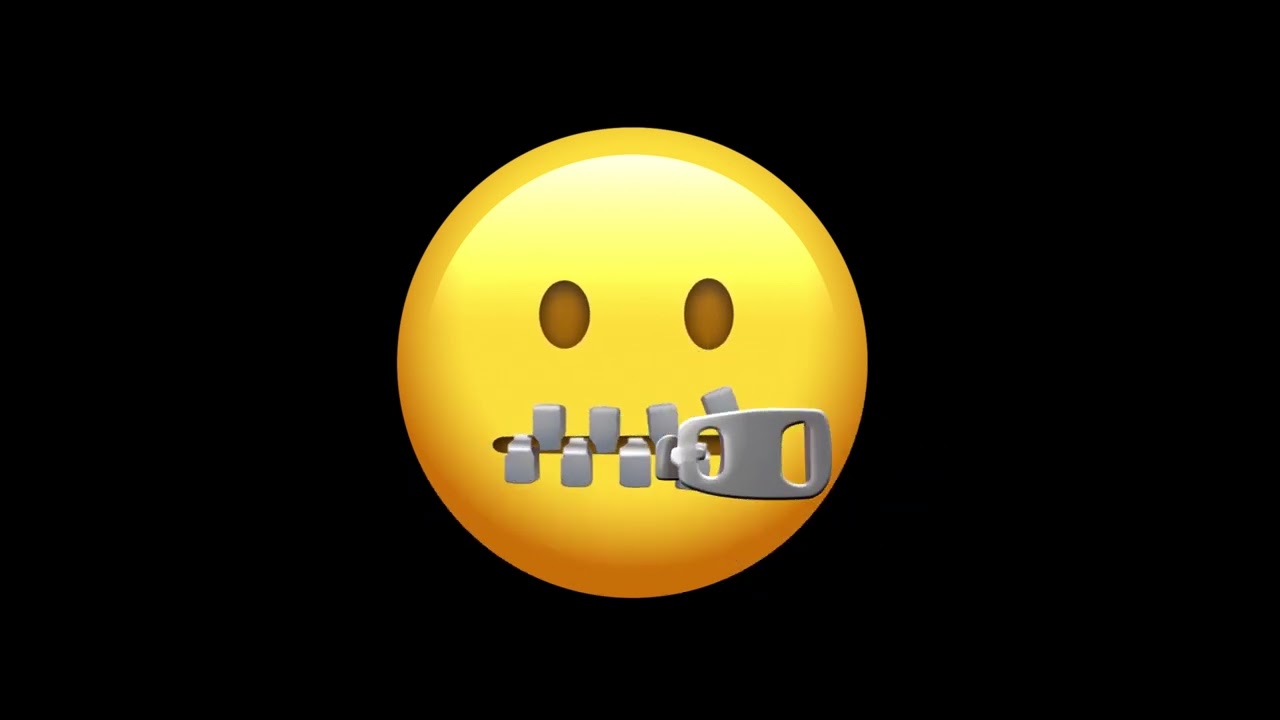 Animated Zipper Mouth Face Emoji  Seamless Loopable