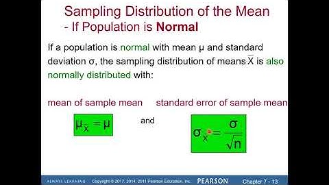 Chapter 7 Part 2  Sampling Distribution of Mean