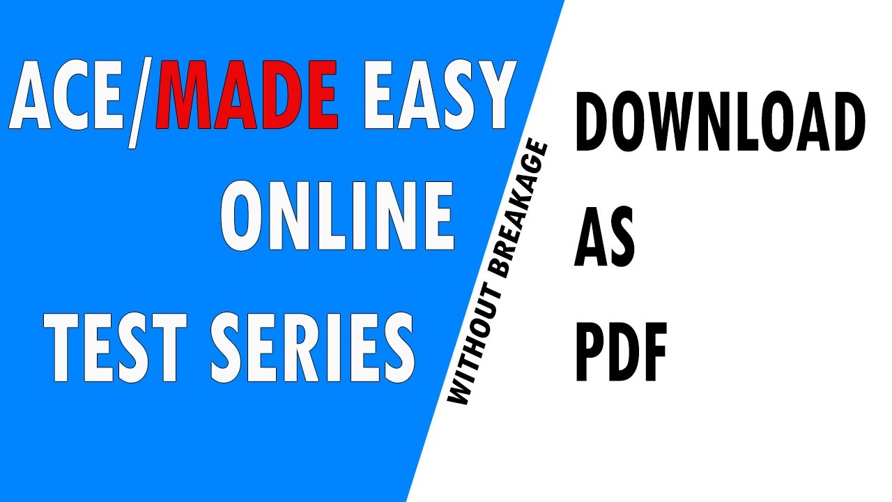  New ACE/MADE EASY GATE/ESE Online Test Series download