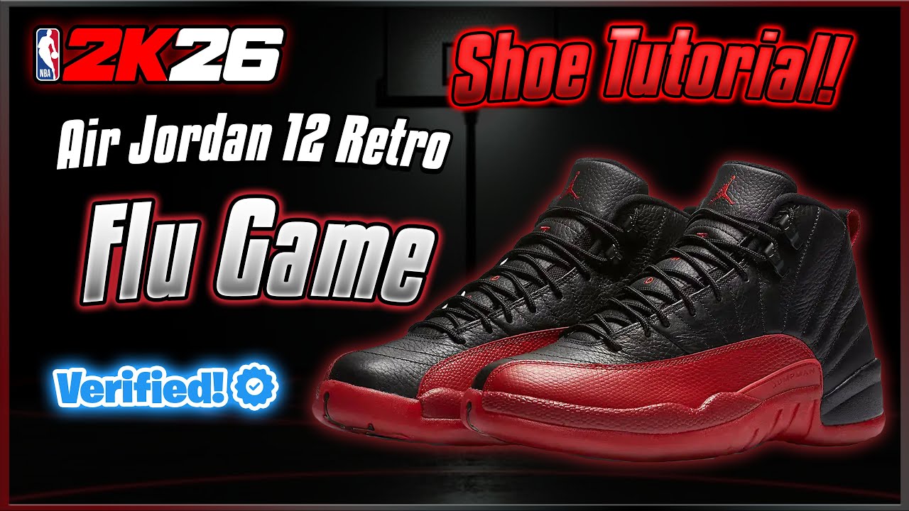 NBA 2K26 Shoe Creator - How To Make Jordan 12 Retro 'Flu Game' 2025
