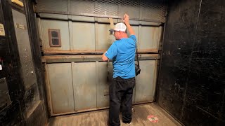Crappy Westinghouse traction elevator at the Engineering Building at University of Houston.
