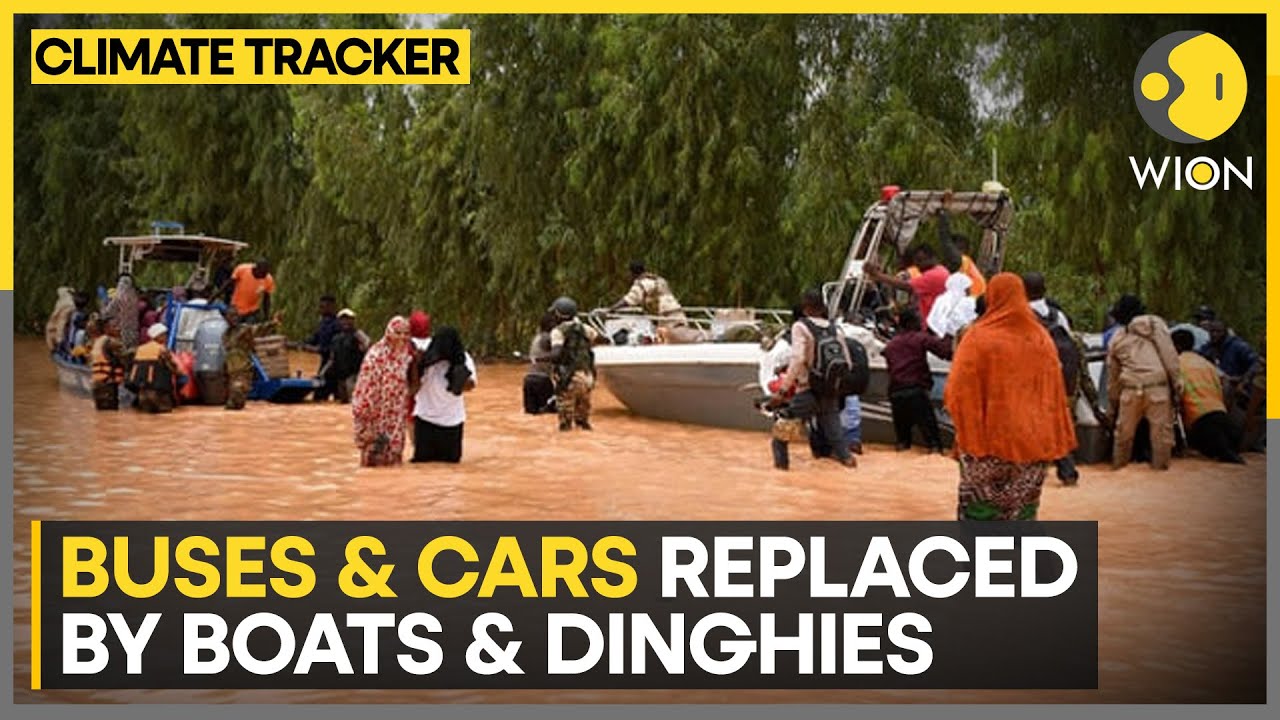 Floods turn roads to rivers in Niger | WION Climate Tracker - YouTube