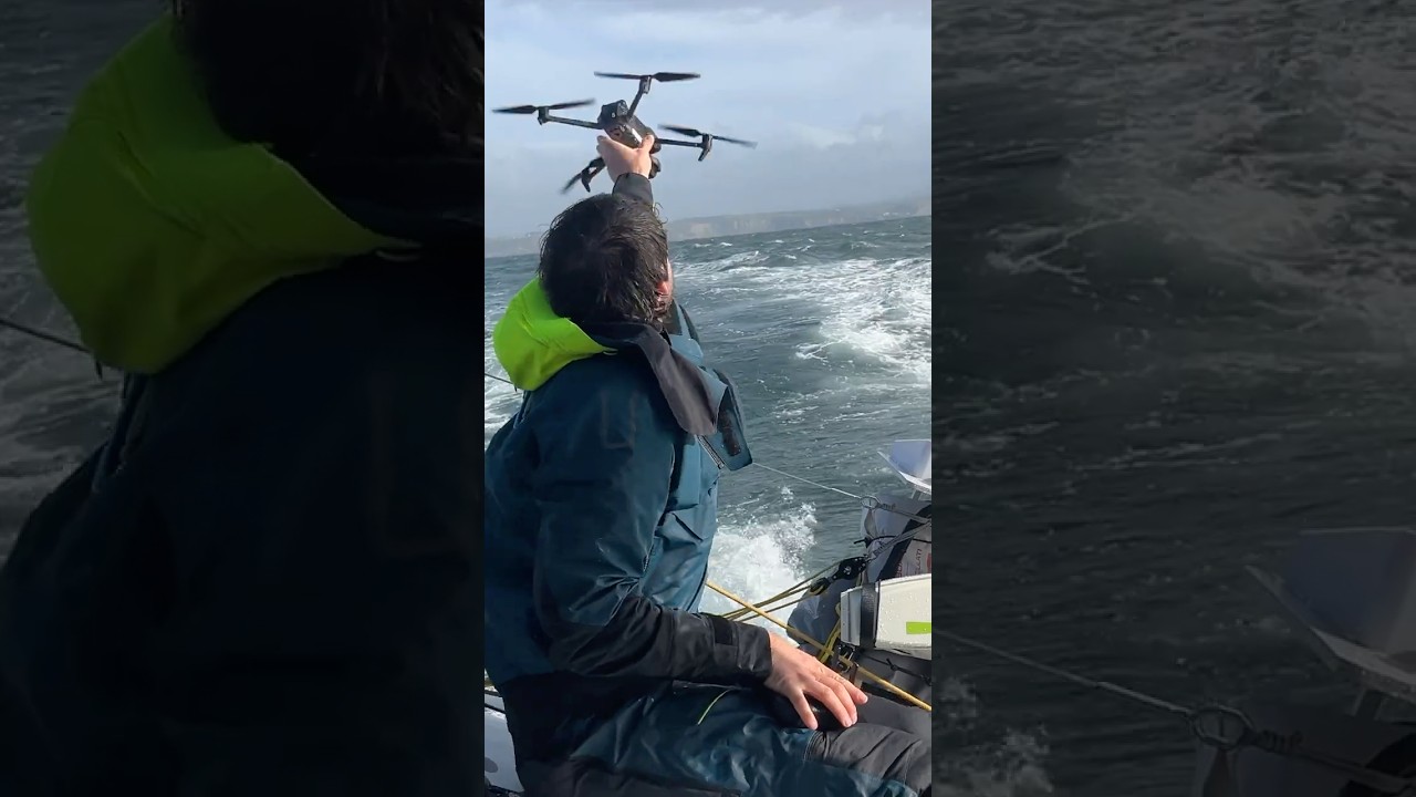 Filmer un Class40 à 20 nœuds ! 💨 🌊 #Shorts  #sailing #routedurhum