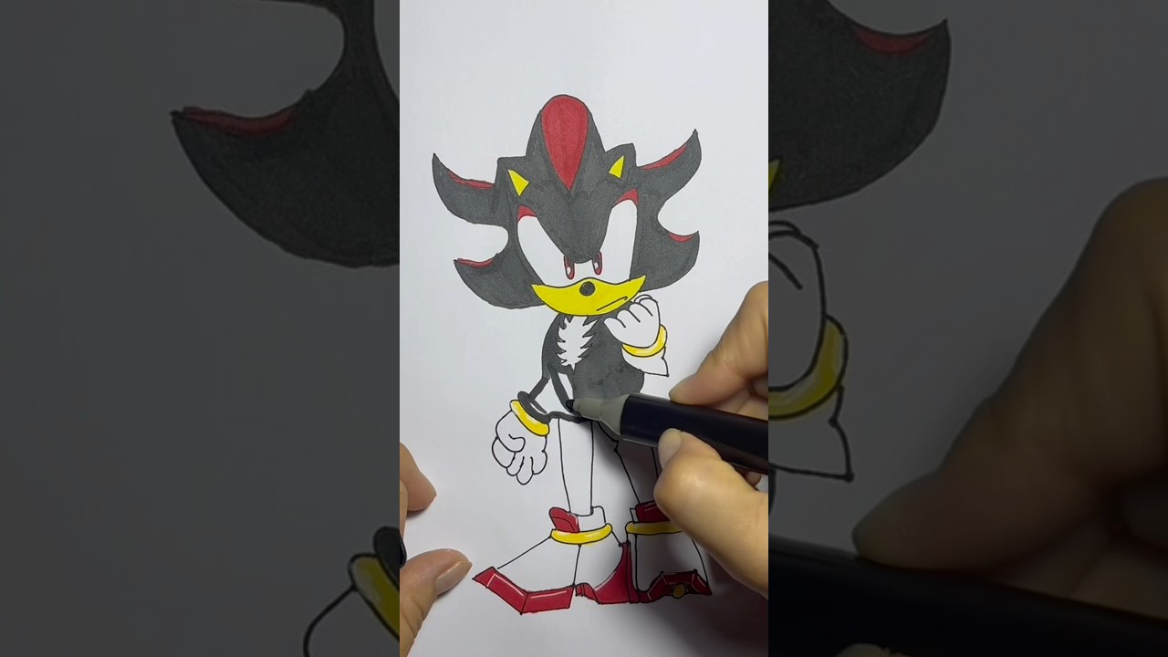 Drawing and coloring Hedgehog Sonic 3. 
