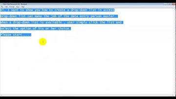 How to create drop down list in ms access