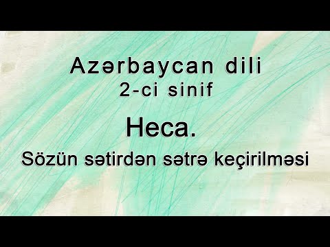 Video: Bir Sözün Heca Ilə Köçürülməsi