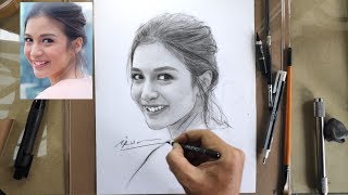 Menggambar wajah CHELSEA OLIVIA Simple tapi mirip